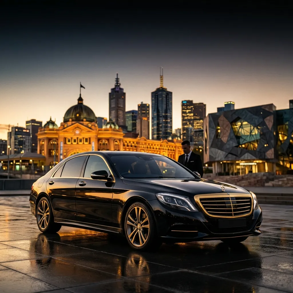 Professional Mel Chauffeurs chauffeur with a luxury car in Melbourne